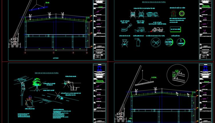 Method for prefabricated steel building installation details free dwg