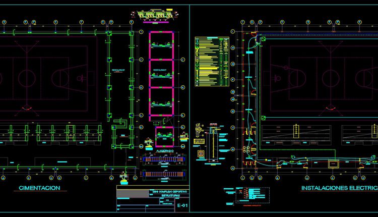 Mini Sports Complex Project Details AutoCAD File DWG