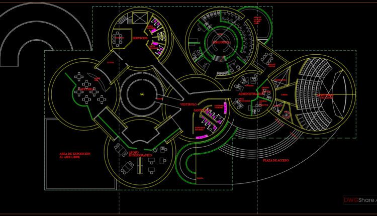 Museum Layout Plan AutoCAD File DWG