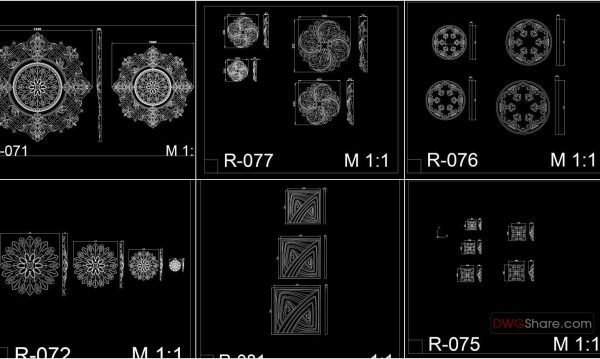 Rosettes Cad Blocks Free Download