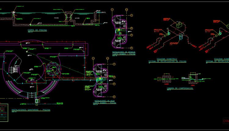 Swimming Pool Foundation free Autocad drawings