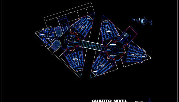 University Center Layout Plan and Elevation AutoCAD File DWG