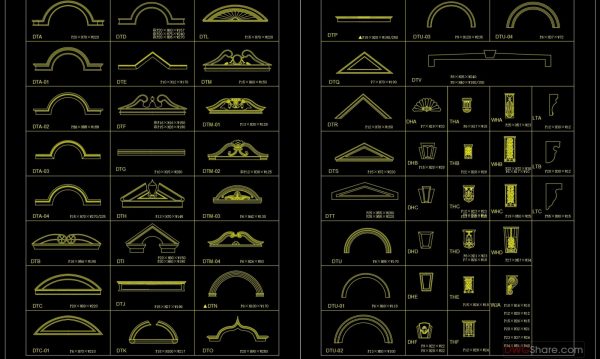 111.Neoclassical Style Decor CAD Design Elements