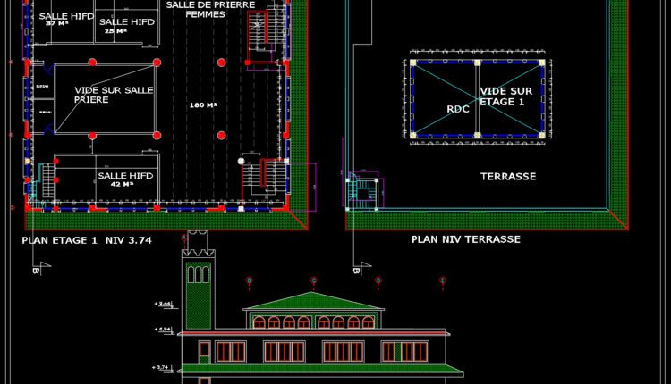 13.Arch mosquee zemmouri Free AutoCAD Drawings (2)