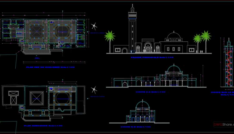 14.Mosque Architectural Detail in AutoCAD