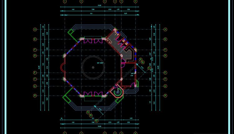 15.Mosque Layout Plan and Elevation Details  AutoCAD File Free Download