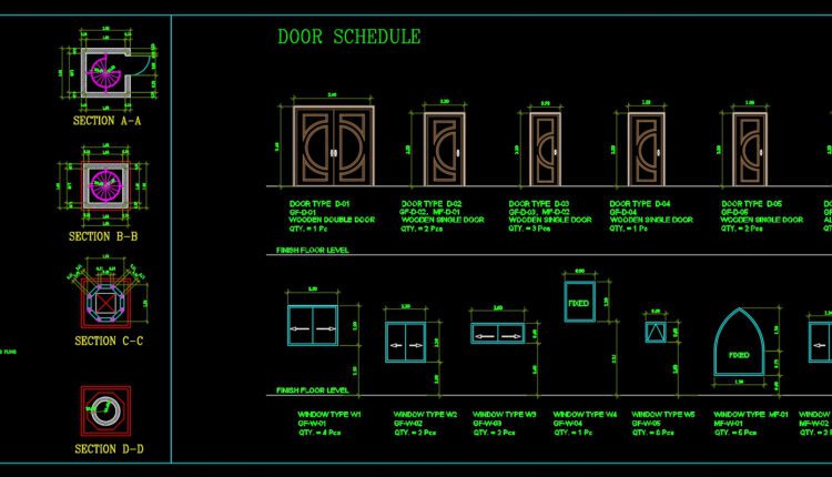 16.Mosque Minaret Elevation and Sections Details AutoCAD File Free Download
