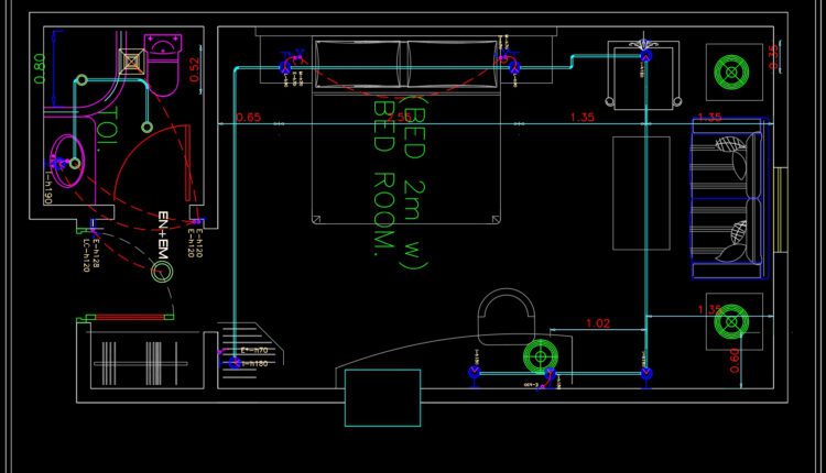 27.Hotel Mezzanine Floor Lighting and Power Plan Autocad
