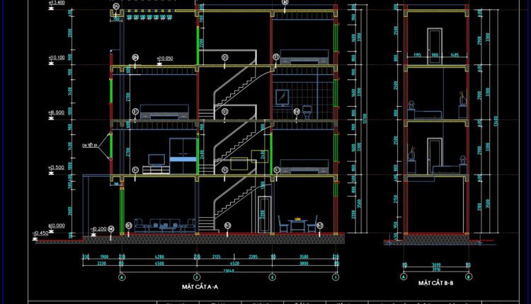 4-Story House a Complete Project AutoCAD File Free Download
