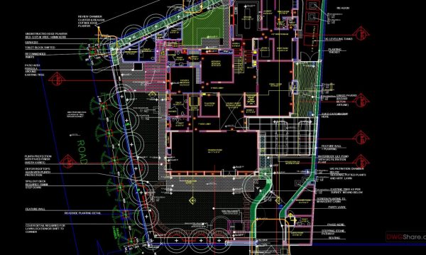 50.Cad File of Roadside Planting Section Details For Free Download