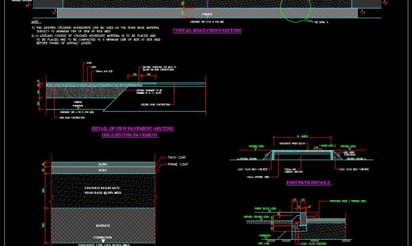 51.Cad File of Roadwork Cross Section Pavement Details For Free Download