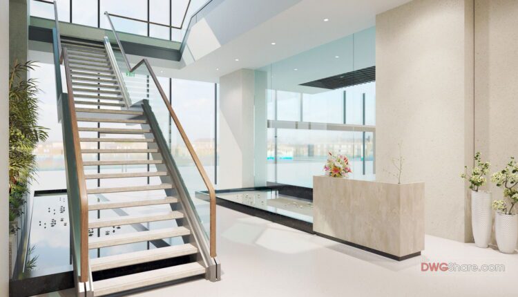 51.Detailed drawings of stairs in autocad file