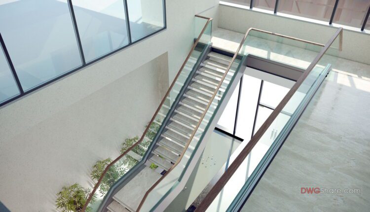 51.Detailed drawings of stairs in autocad file