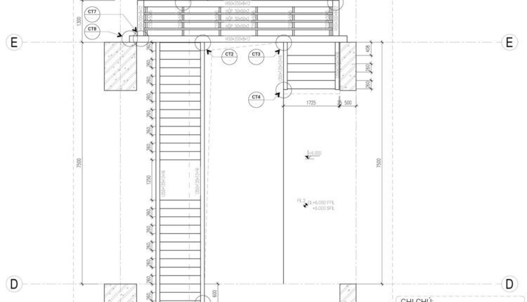 51.Detailed drawings of stairs in autocad file