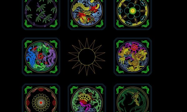 56.Asian Traditional Pattern AutoCAD Blocks Free Download