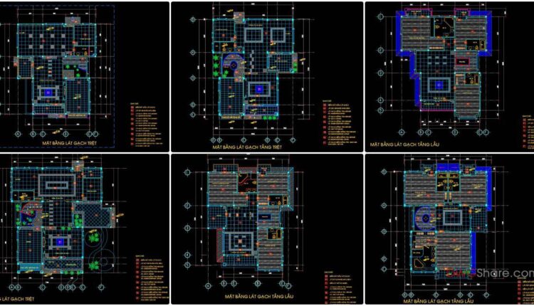 72.CAD Drawings of Tile Flooring