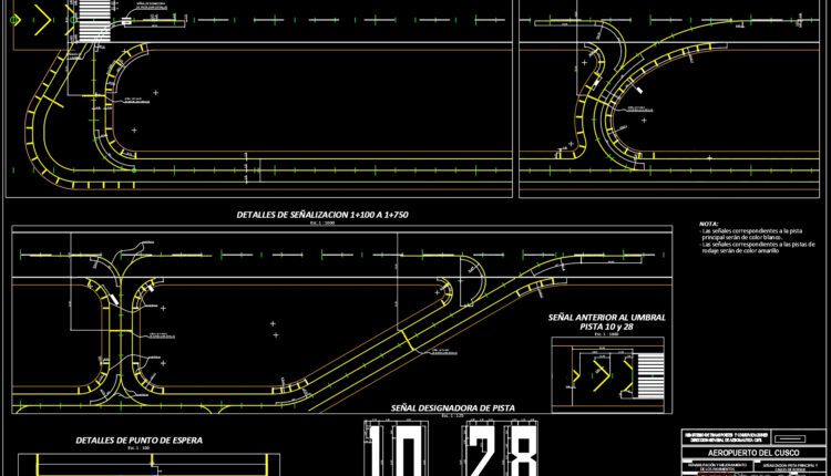 Airpot Runway Signaling Plan Autocad Drawing DWG