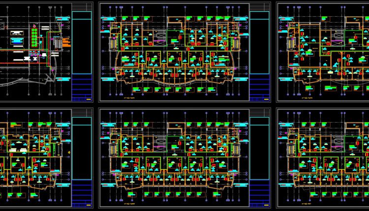 Chilled Water and FCU HVAC Project AutoCAD File Free Download