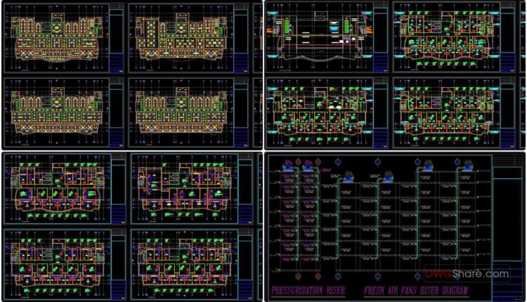 Chilled Water and FCU HVAC Project AutoCAD File Free Download