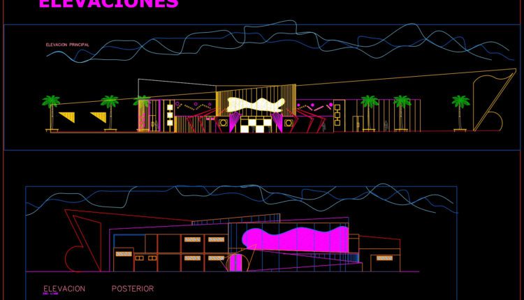 Disco Project Layout Plan and Elevations AutoCAD File DWG