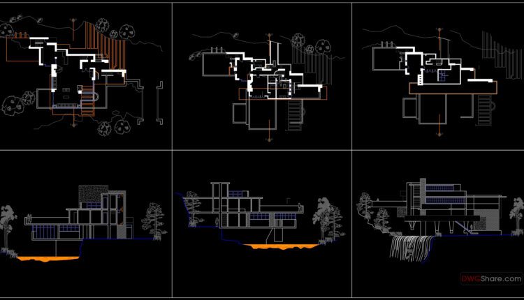 Frank Lloyd Wright fallingwater AutoCAD File Free Download (1)