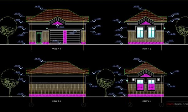 Garage For Two Cars free AutoCAD drawings