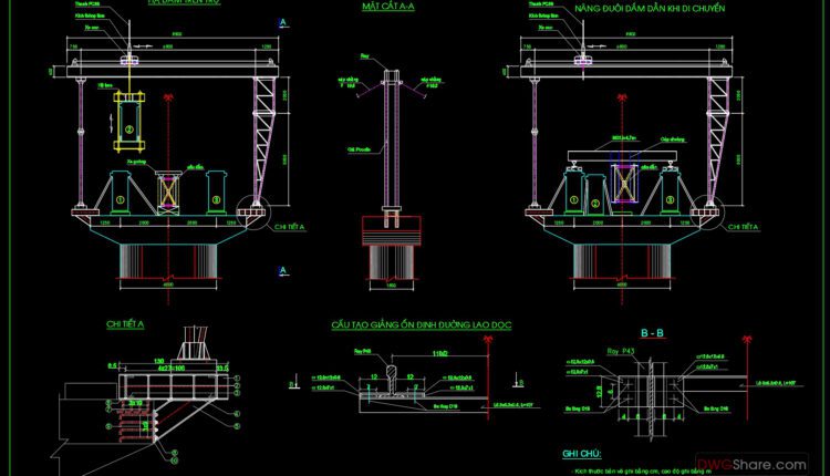 Girder erection free AutoCAD drawings