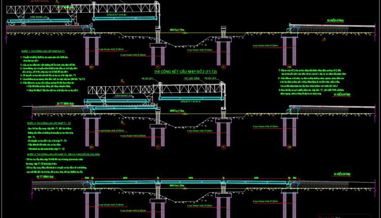 Girder erection free AutoCAD drawings