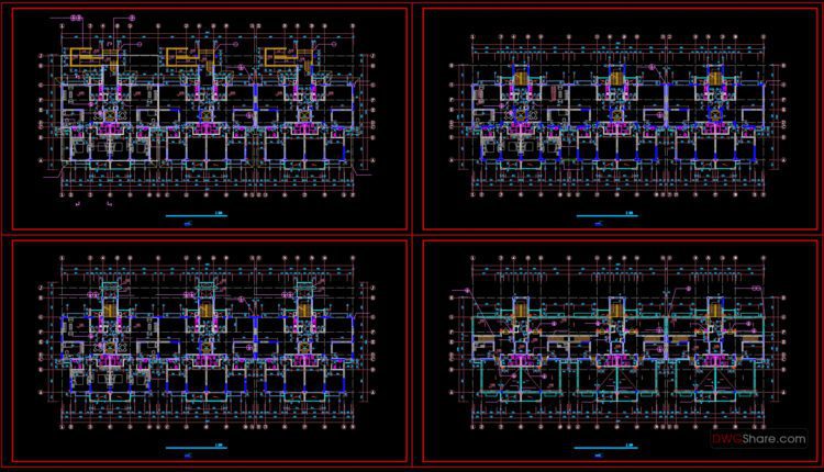 High-rise building construction plans AutoCAD File Free Download