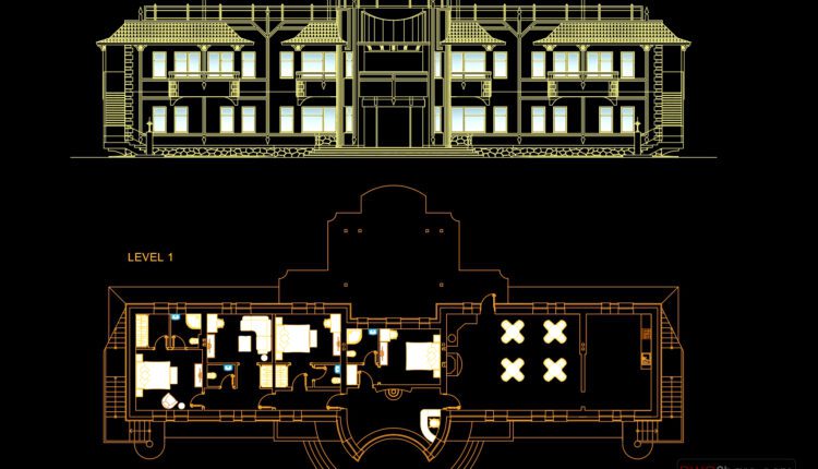 Hotel Elevations and Layout Plan AutoCAD File DWG (1)