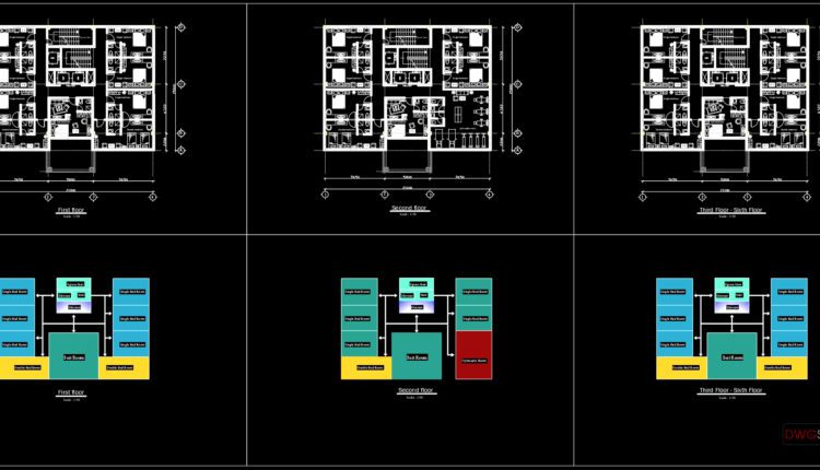 Hotel Elevator and stairs Elevation AutoCAD File DWG