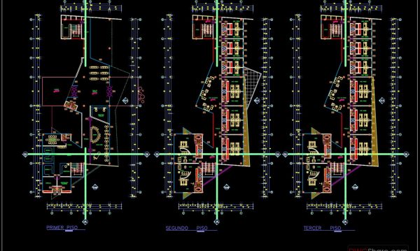 Hotels And Restaurants Plan and Elevation AutoCAD File DWG