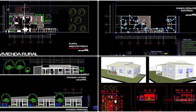 Housing For Sustainable Rural City plans AutoCAD File Free Download