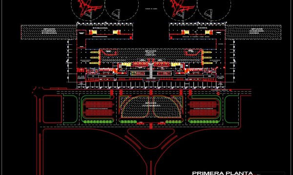 Landside International Airport Layout Plan Autocad Drawing DWG