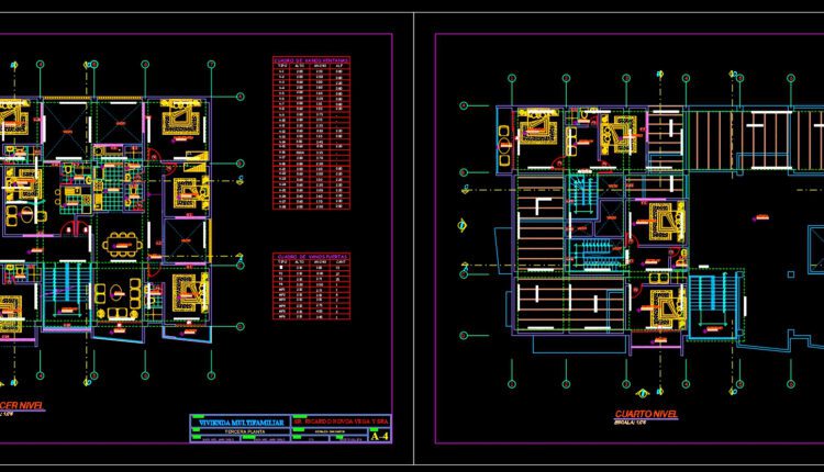 Luxurious Apartments Architecture Plan and Elevations Autocad file free download