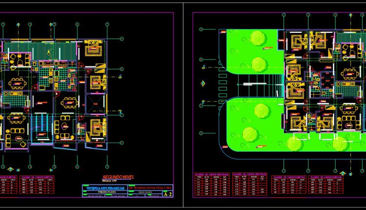 Luxurious Apartments Architecture Plan and Elevations Autocad file free download