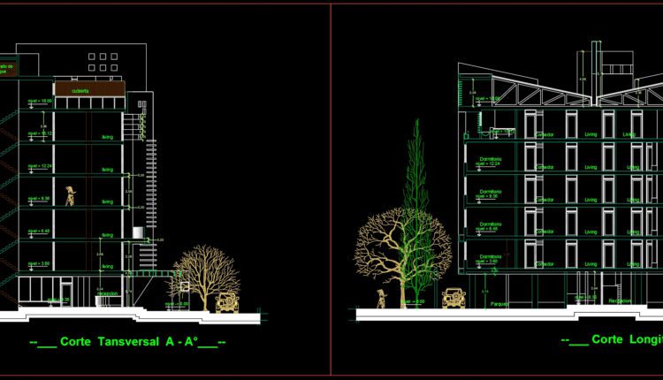 Modern 7-Story Apartment Building AutoCAD File Free Download