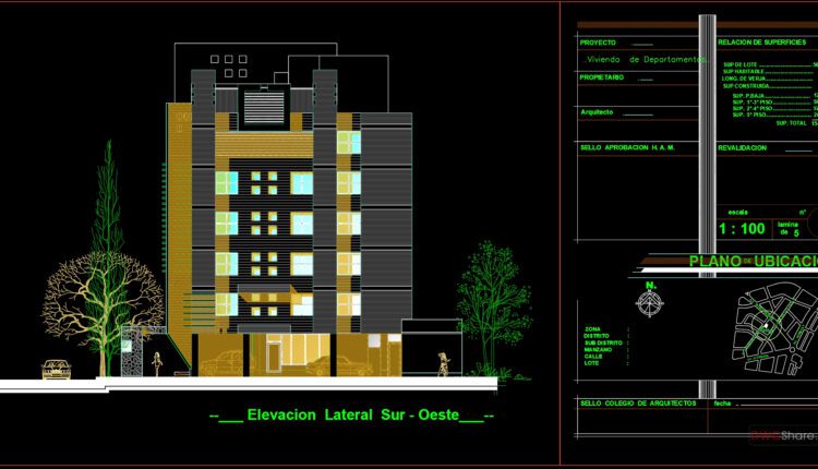 Modern 7-Story Apartment Building AutoCAD File Free Download