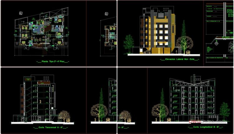 Modern 7-Story Apartment Building AutoCAD File Free Download
