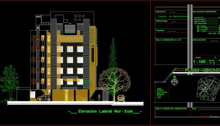 Modern 7-Story Apartment Building AutoCAD File Free Download