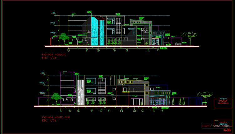 Museum Plans and Elevations Project AutoCAD File Free Download