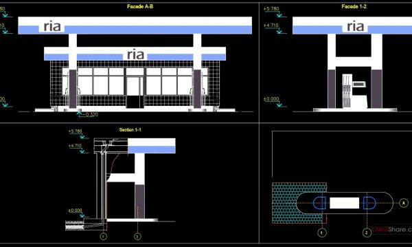 Petrol station AutoCAD File DWG