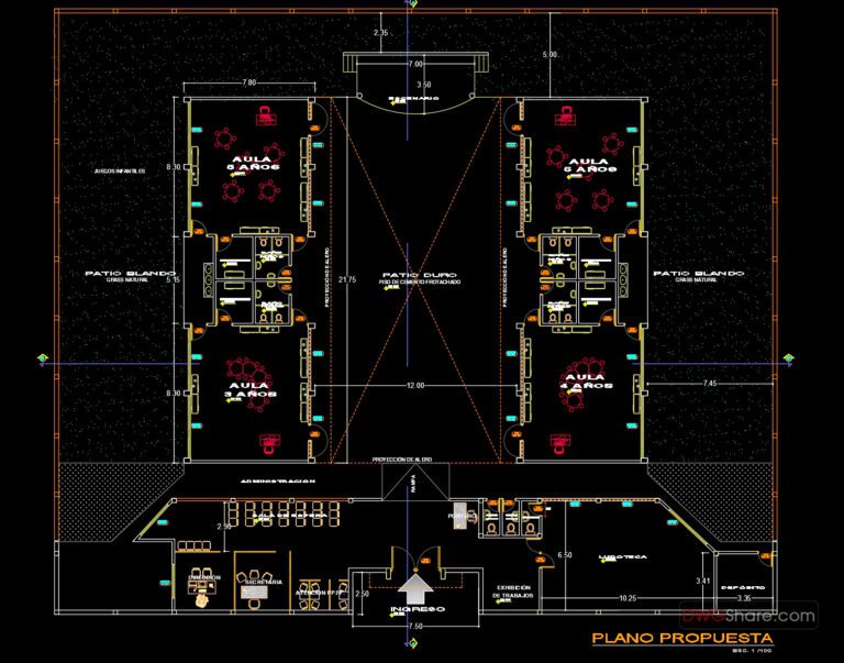 Primary School Project AutoCAD File DWG