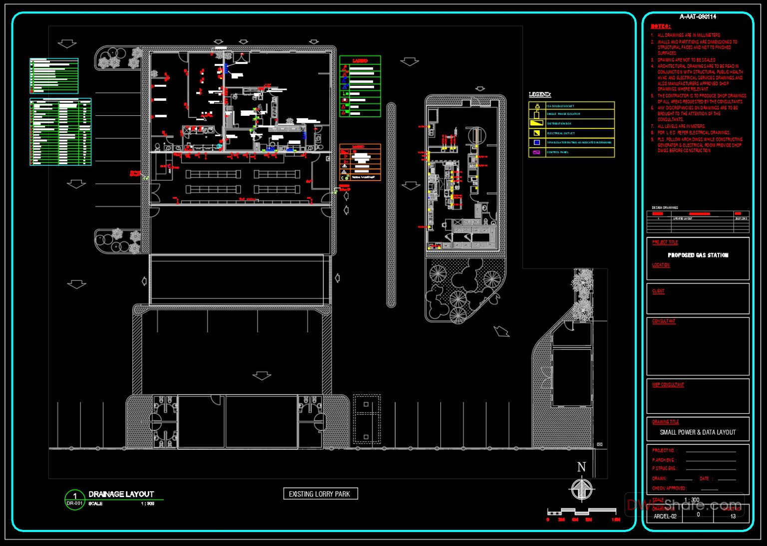 Proposed gas station Details AutoCAD File DWG