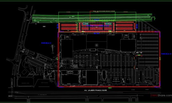 Shopping Center As Built Plan AutoCAD File DWG