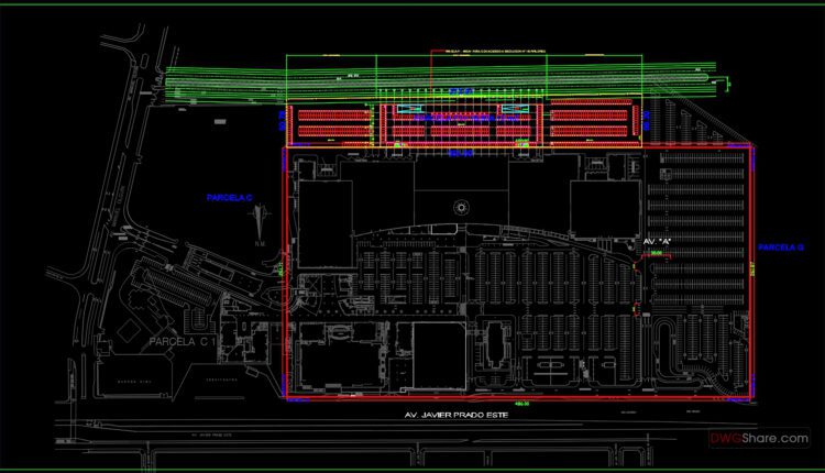 Shopping Center As Built Plan AutoCAD File DWG