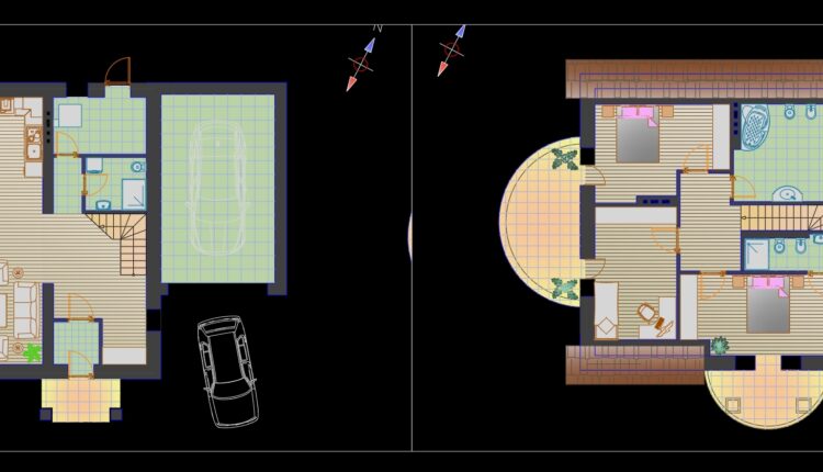Small Family House AutoCAD File Free Download