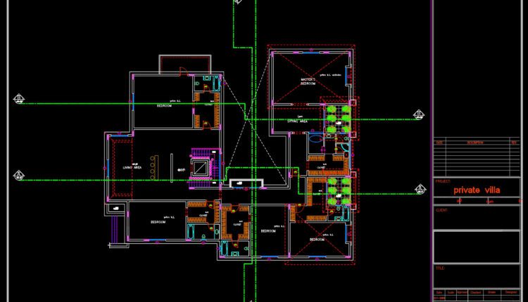 Villa Private Plan AutoCAD File Free Download