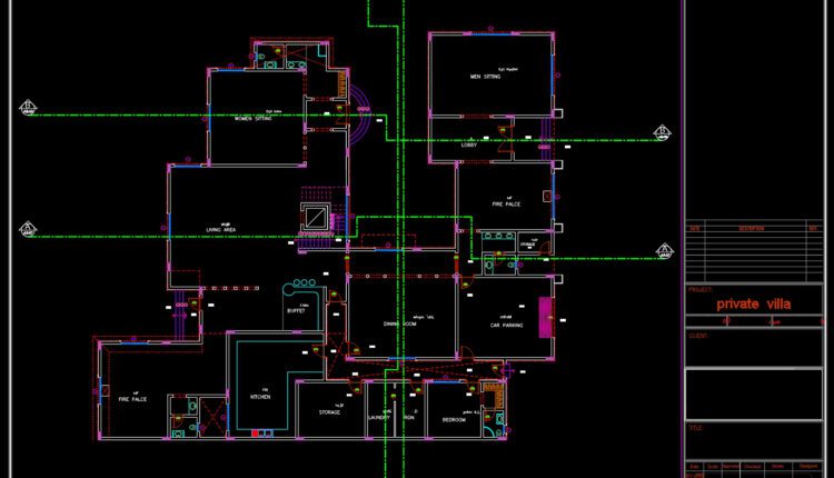 Villa Private Plan AutoCAD File Free Download