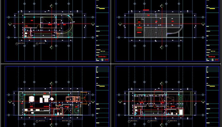 3 Levels House 7.5x20m AutoCAD File Free Download